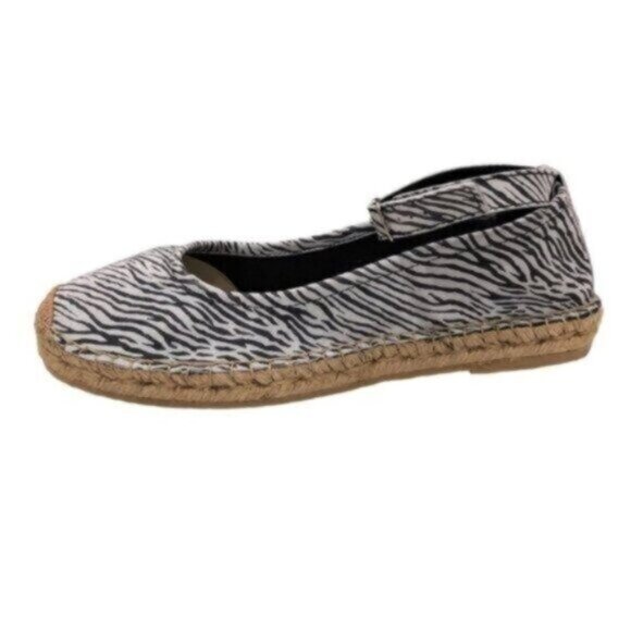 NWT Free People Black & Grey Zebra Print Bohemian Espadrilles EU38/US8 - Picture 4 of 15